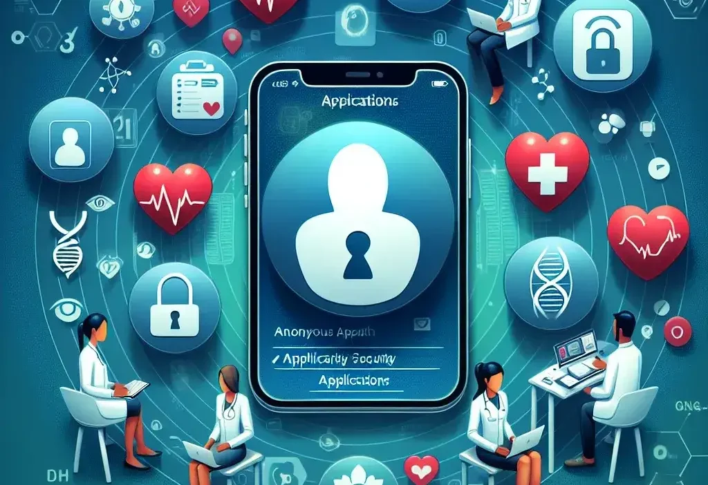 "Audit keamanan 50 aplikasi kesehatan digital populer oleh Kominfo - menampilkan proses evaluasi aplikasi untuk melindungi data pengguna."