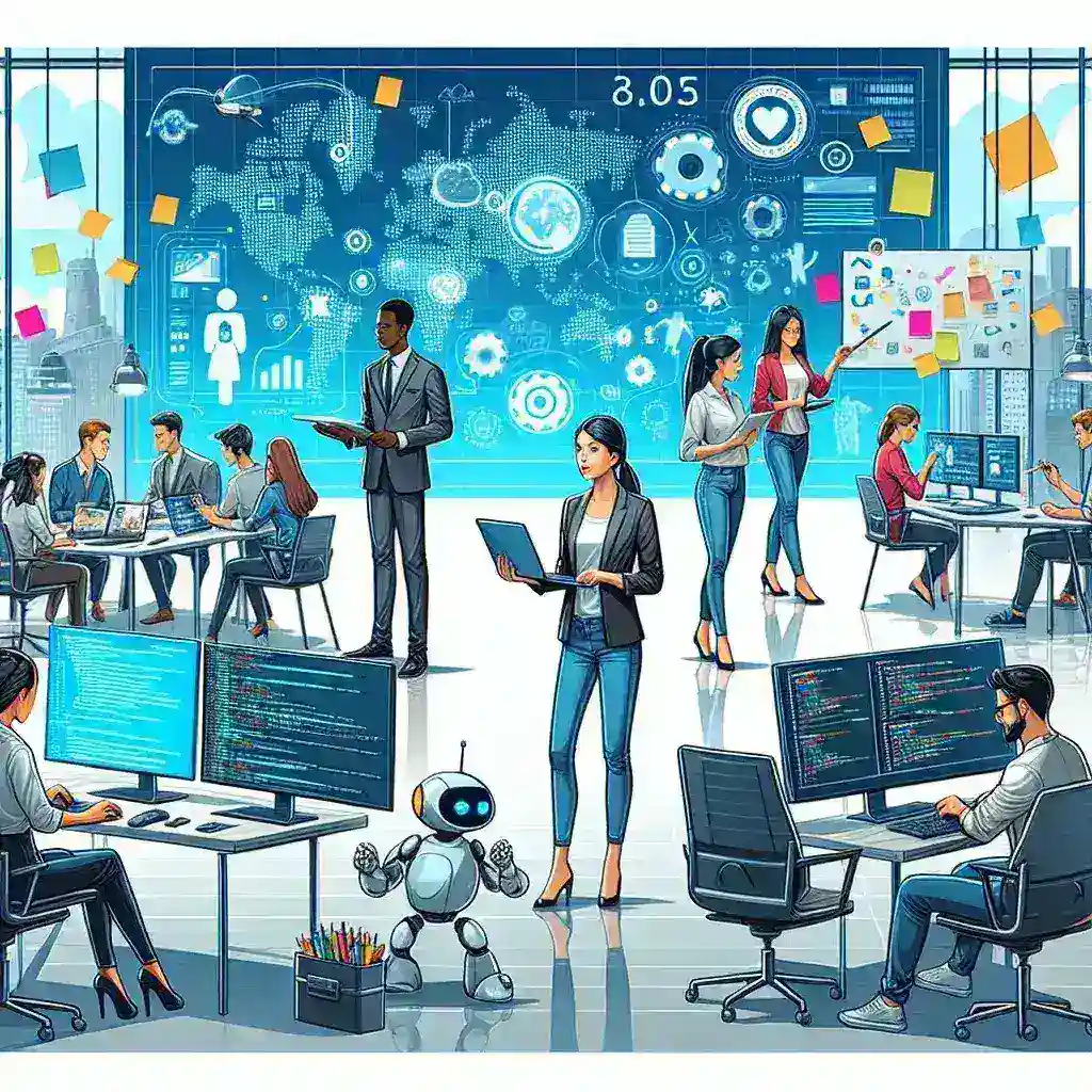 "Ilustrasi startup teknologi inovatif yang menawarkan solusi digital modern, sesuai dengan tren terbaru dalam artikel Startup Teknologi yang Layak Diperhatikan."