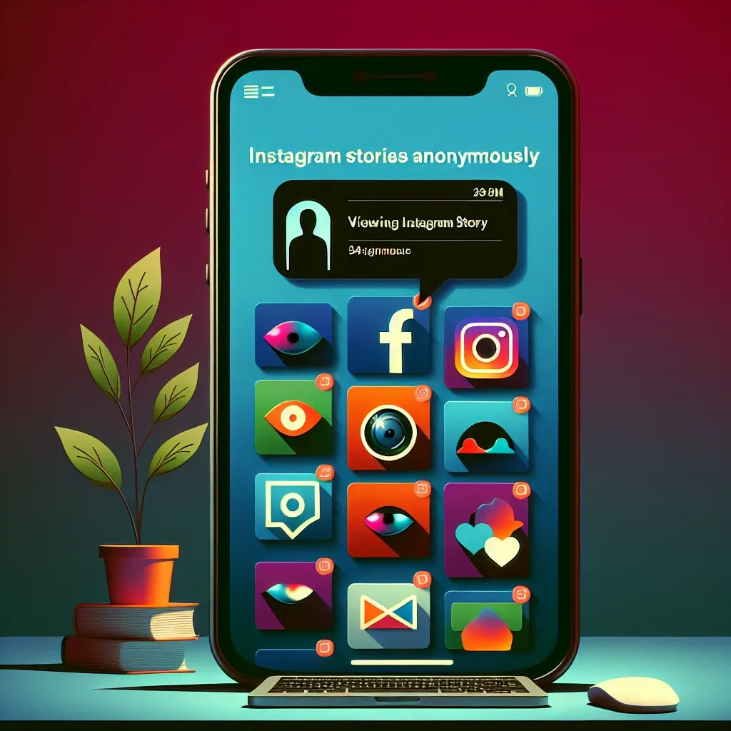 Ponsel dengan tampilan aplikasi media sosial termasuk Instagram, Facebook, dan ikon lainnya di layar.
