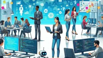 "Ilustrasi startup teknologi inovatif yang menawarkan solusi digital modern, sesuai dengan tren terbaru dalam artikel Startup Teknologi yang Layak Diperhatikan."